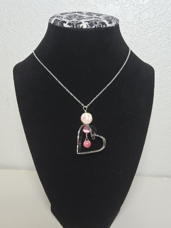 Handmade Jewelry - Handmade Vintage Spoon Heart Bead Necklace